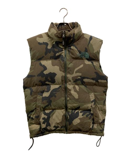 THE NORTH FACE（ザ ノース フェイス）THE NORTH FACE (ザ ノース フェイス) カモフラ柄ヌプシダウンベスト オリーブ サイズ:Ｍの古着・服飾アイテム