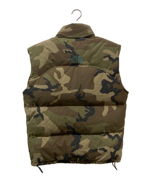 THE NORTH FACE（ザ ノース フェイス）THE NORTH FACE (ザ ノース フェイス) カモフラ柄ヌプシダウンベスト オリーブ サイズ:Ｍの古着・服飾アイテム