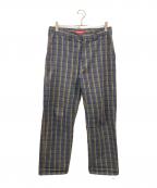 SUPREMEシュプリーム）の古着「23SS Work Pant Navy Plaid/シュプリーム」｜グリーン×ネイビー
