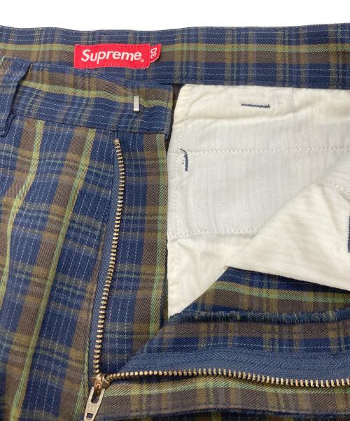 SUPREME（シュプリーム）Supreme (シュプリーム) 23SS Work Pant Navy Plaid/シュプリーム グリーン×ネイビー サイズ:30の古着・服飾アイテム