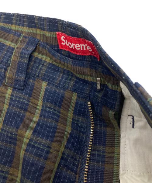 SUPREME（シュプリーム）Supreme (シュプリーム) 23SS Work Pant Navy Plaid/シュプリーム グリーン×ネイビー サイズ:30の古着・服飾アイテム