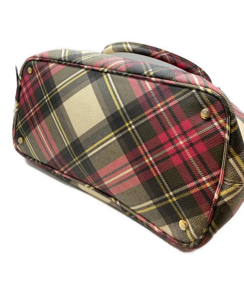 Vivienne Westwood（ヴィヴィアンウエストウッド）Vivienne Westwood (ヴィヴィアンウエストウッド) PVCチェックトートバッグ/ヴィヴィアンウエストウッド アイボリー×レッドの古着・服飾アイテム