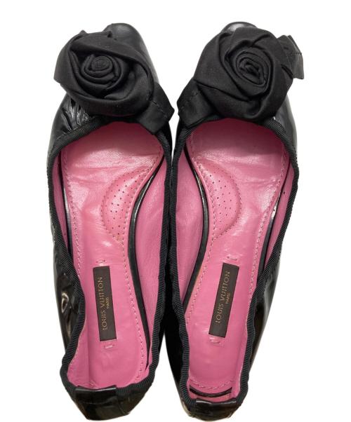 LOUIS VUITTON（ルイ ヴィトン）LOUIS VUITTON (ルイ ヴィトン) バレエシューズ/ルイ ヴィトン/CL0068 ブラック×ピンク サイズ:22.5の古着・服飾アイテム