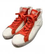 DIESELディーゼル）の古着「ハイカットスニーカー　ディーゼル　」｜ホワイト×レッド