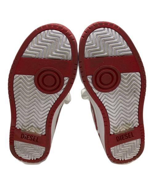 DIESEL（ディーゼル）DIESEL (ディーゼル) ローカットスニーカー　ディーゼル　Y0324 P5576 ホワイト×レッド サイズ:28cmの古着・服飾アイテム