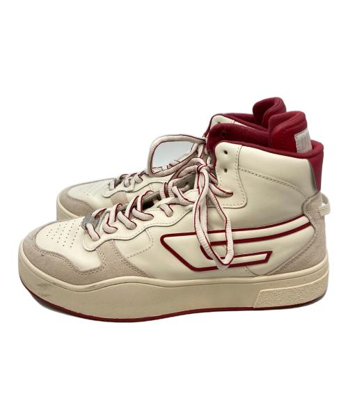 DIESEL（ディーゼル）DIESEL (ディーゼル) S-UKIYO MID　ディーゼル　Y03028 PS232　 ホワイト×レッド サイズ:28.5cmの古着・服飾アイテム