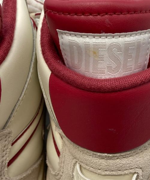 DIESEL（ディーゼル）DIESEL (ディーゼル) S-UKIYO MID　ディーゼル　Y03028 PS232　 ホワイト×レッド サイズ:28.5cmの古着・服飾アイテム