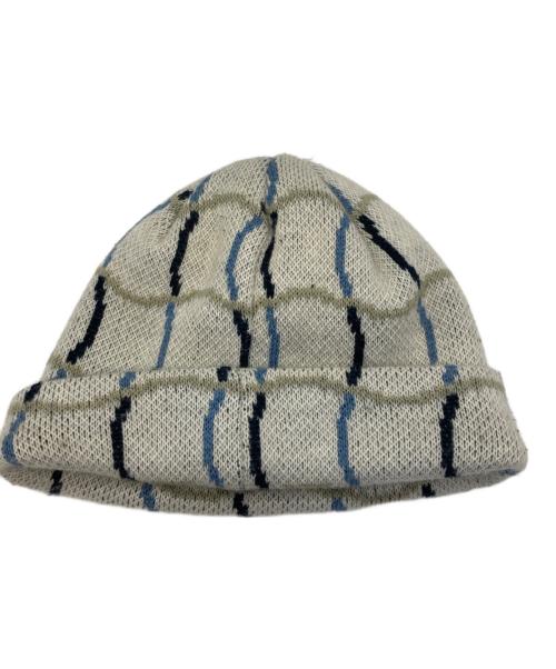 Dime（ダイム）Dime (ダイム) WAVY CHECK MOTIF beanie グレーの古着・服飾アイテム