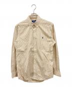 POLO RALPH LAURENポロ・ラルフローレン）の古着「ストライプBDシャツ/ポロ・ラルフローレン」｜ホワイト×ベージュ