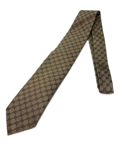 GUCCI（グッチ）GUCCI (グッチ) GG柄シルクネクタイ ブラウン サイズ:表記無し 未使用品の古着・服飾アイテム
