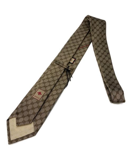 GUCCI（グッチ）GUCCI (グッチ) GG柄シルクネクタイ ブラウン サイズ:表記無し 未使用品の古着・服飾アイテム