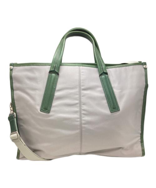 PAUL SMITH（ポールスミス）Paul Smith (ポールスミス) 2WAYブリーフケース/PSR012 ポールスミス/ グレー×グリーンの古着・服飾アイテム