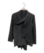 Yohji Yamamoto collectionsヨウジヤマモトコレクションズ）の古着「TA/PE CREPE DE CHINE 2 LAYERED WRAP JACKET/ヨウジヤマモトコレクションズ/FP-J63-500」｜ブラック