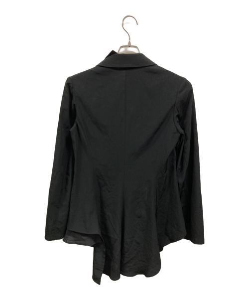 Yohji Yamamoto collections（ヨウジヤマモトコレクションズ）Yohji Yamamoto collections TA/PE CREPE DE CHINE 2 LAYERED WRAP JACKET/ヨウジヤマモトコレクションズ/FP-J63-500 ブラック サイズ:1の古着・服飾アイテム