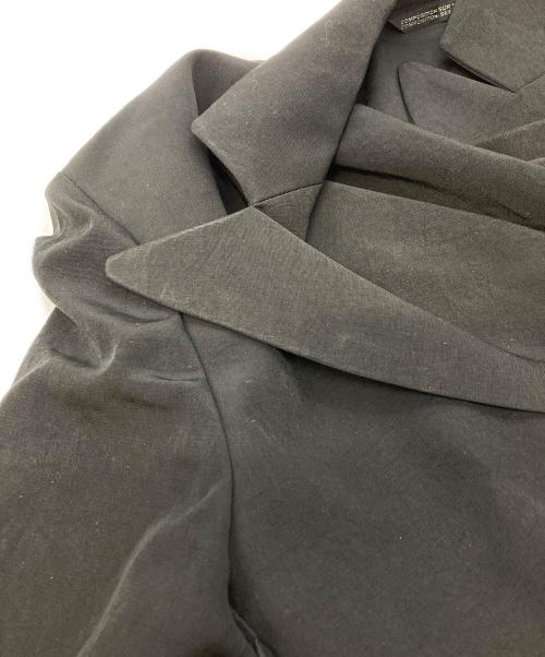 Yohji Yamamoto collections（ヨウジヤマモトコレクションズ）Yohji Yamamoto collections TA/PE CREPE DE CHINE 2 LAYERED WRAP JACKET/ヨウジヤマモトコレクションズ/FP-J63-500 ブラック サイズ:1の古着・服飾アイテム