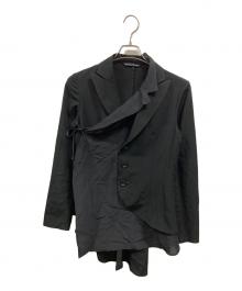 Yohji Yamamoto collections（ヨウジヤマモトコレクションズ）の古着「TA/PE CREPE DE CHINE 2 LAYERED WRAP JACKET/ヨウジヤマモトコレクションズ/FP-J63-500」｜ブラック
