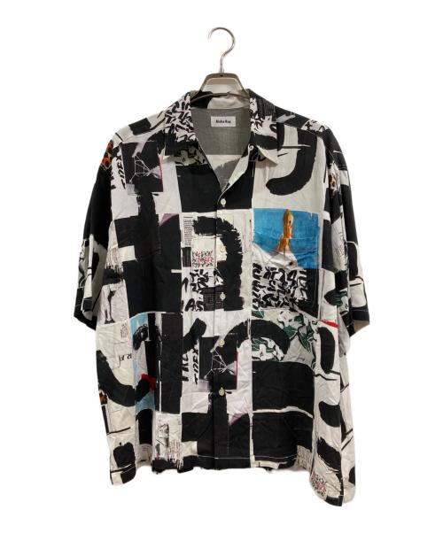 ALOHA RUG（アロハラグ）ALOHA RUG (アロハラグ) LEE IZUMIDA×SHOHEI YOSHIDA Black Collage Shirt ホワイト×ブラック サイズ:2の古着・服飾アイテム