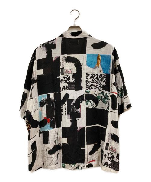 ALOHA RUG（アロハラグ）ALOHA RUG (アロハラグ) LEE IZUMIDA×SHOHEI YOSHIDA Black Collage Shirt ホワイト×ブラック サイズ:2の古着・服飾アイテム
