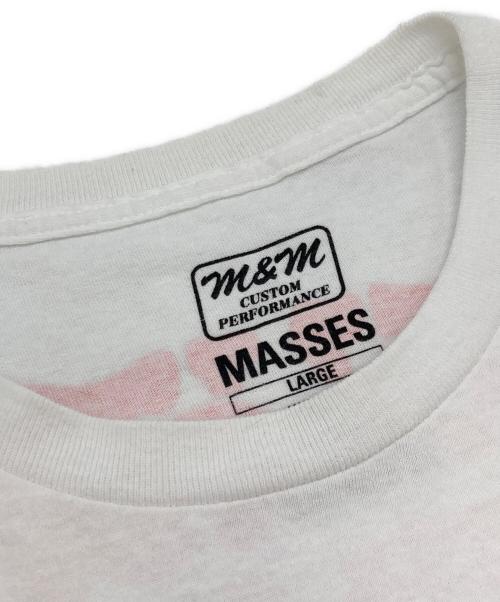 M&M PERFORMANCE（エムアンドエムパフォーマンス）M&M PERFORMANCE (エムアンドエムパフォーマンス) MASSES (マシス) プリントTシャツ ホワイト サイズ:Lの古着・服飾アイテム
