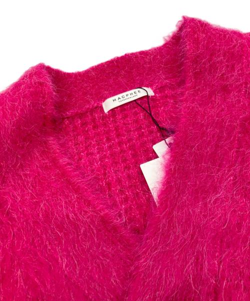 MACPHEE（マカフィー）MACPHEE (マカフィー) フラッフィーアルパカ Vネックカーディガン　マカフィー　12-02-34-02301-TN ショッキングピンク サイズ:Sの古着・服飾アイテム