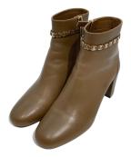 Salvatore Ferragamoサルヴァトーレ フェラガモ）の古着「チェーンショートブーツ　サルヴァトーレ フェラガモ」｜ブラウン
