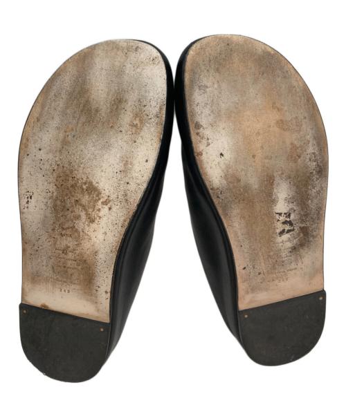 toshinosuke takegahara（トシノスケ タケガハラ）TOSHINOSUKE TAKEGAHARA (トシノスケ タケガハラ) LEATHER MOC サンダル　BEAUTIFUL SHOES　トシノスケ タケガハラ ブラック サイズ:24.5cmの古着・服飾アイテム