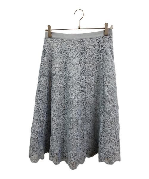 ANAYI（アナイ）ANAYI (アナイ) ライトケミカルフラワーレーススカート ブルー サイズ:38の古着・服飾アイテム