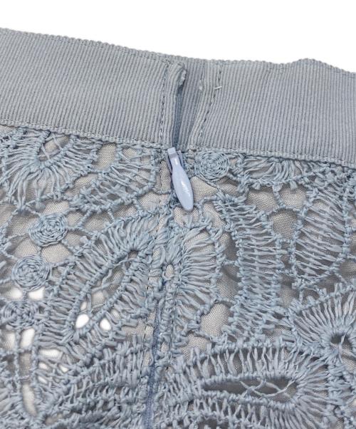 ANAYI（アナイ）ANAYI (アナイ) ライトケミカルフラワーレーススカート ブルー サイズ:38の古着・服飾アイテム