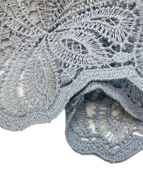 ANAYI（アナイ）ANAYI (アナイ) ライトケミカルフラワーレーススカート ブルー サイズ:38の古着・服飾アイテム