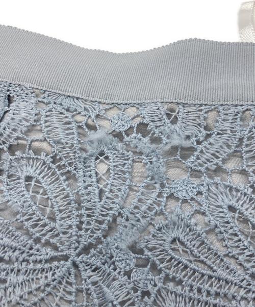 ANAYI（アナイ）ANAYI (アナイ) ライトケミカルフラワーレーススカート ブルー サイズ:38の古着・服飾アイテム