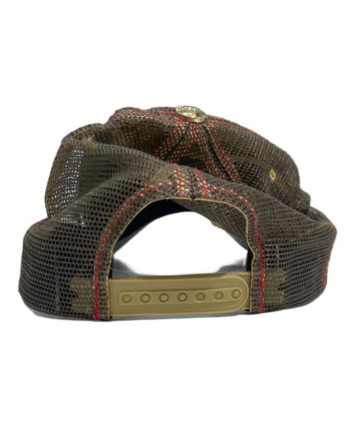 CHRISTIAN AUDIGER（クリスチャンオードジェ）CHRISTIAN AUDIGER (クリスチャンオードジェ) スカルメッシュキャップ　クリスチャンオードジェ ブラウン×イエローの古着・服飾アイテム