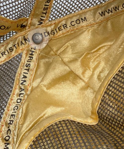 CHRISTIAN AUDIGER（クリスチャンオードジェ）CHRISTIAN AUDIGER (クリスチャンオードジェ) スカルメッシュキャップ　クリスチャンオードジェ ブラウン×イエローの古着・服飾アイテム