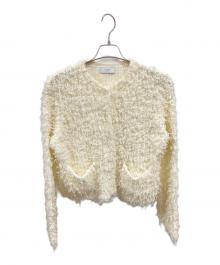 SLOBE IENA（スローブ イエナ）の古着「リボンヤーンニット ジャケット　スローブ イエナ　25010912205010」｜ホワイト