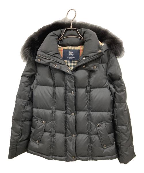 BURBERRY LONDON（バーバリーロンドン）BURBERRY LONDON (バーバリーロンドン) 裏地ノバチェックフォックスファー ダウンジャケット　バーバリーロンドン　FS028-954-09 ブラック サイズ:40の古着・服飾アイテム