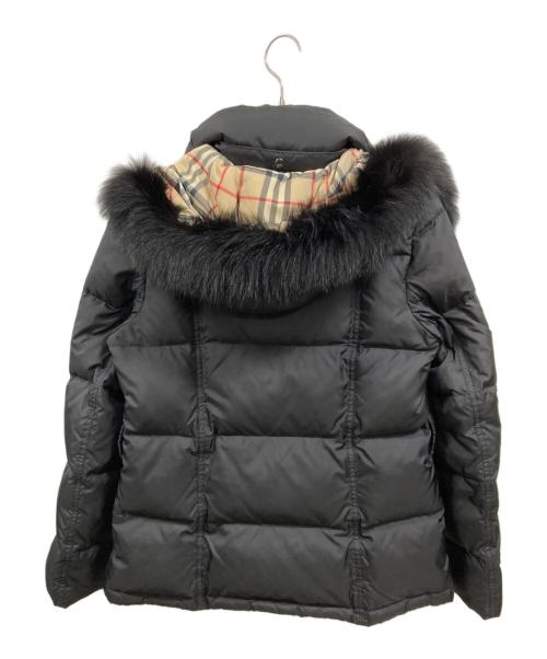 BURBERRY LONDON（バーバリーロンドン）BURBERRY LONDON (バーバリーロンドン) 裏地ノバチェックフォックスファー ダウンジャケット　バーバリーロンドン　FS028-954-09 ブラック サイズ:40の古着・服飾アイテム