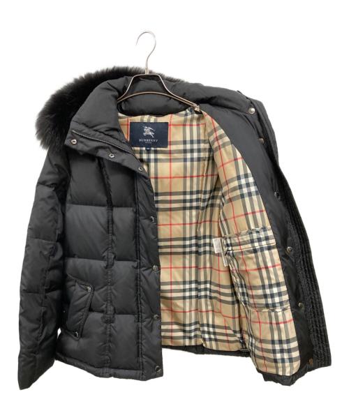 BURBERRY LONDON（バーバリーロンドン）BURBERRY LONDON (バーバリーロンドン) 裏地ノバチェックフォックスファー ダウンジャケット　バーバリーロンドン　FS028-954-09 ブラック サイズ:40の古着・服飾アイテム