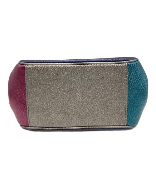 COACH（コーチ）COACH (コーチ) クロスグレインレザーカラーブロックショルダーバッグ　コーチ　F80194 ネイビー×グリーンの古着・服飾アイテム