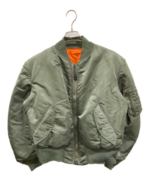 ALPHA（アルファ）ALPHA (アルファ) MA-1ジャケット アルファ  90S IDEALZIP MIL-J-82790E カーキ×オレンジ サイズ:Ｍの古着・服飾アイテム