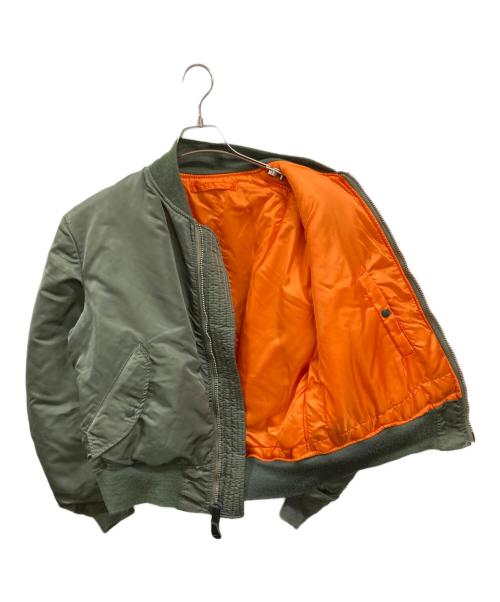 ALPHA（アルファ）ALPHA (アルファ) MA-1ジャケット アルファ  90S IDEALZIP MIL-J-82790E カーキ×オレンジ サイズ:Ｍの古着・服飾アイテム