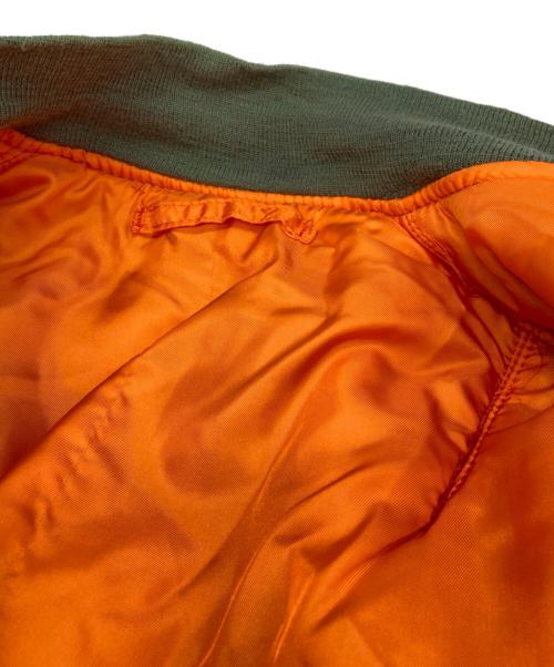 ALPHA（アルファ）ALPHA (アルファ) MA-1ジャケット アルファ  90S IDEALZIP MIL-J-82790E カーキ×オレンジ サイズ:Ｍの古着・服飾アイテム