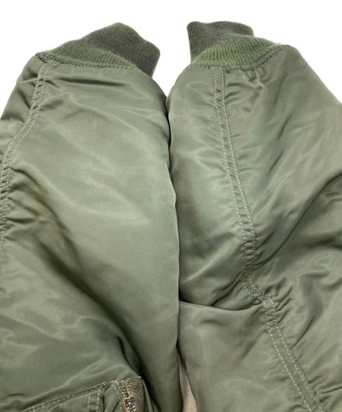 ALPHA（アルファ）ALPHA (アルファ) MA-1ジャケット アルファ  90S IDEALZIP MIL-J-82790E カーキ×オレンジ サイズ:Ｍの古着・服飾アイテム