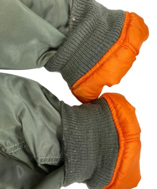 ALPHA（アルファ）ALPHA (アルファ) MA-1ジャケット アルファ  90S IDEALZIP MIL-J-82790E カーキ×オレンジ サイズ:Ｍの古着・服飾アイテム