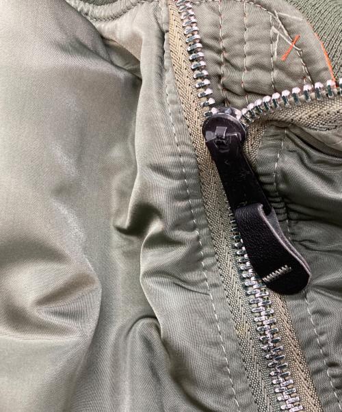ALPHA（アルファ）ALPHA (アルファ) MA-1ジャケット アルファ  90S IDEALZIP MIL-J-82790E カーキ×オレンジ サイズ:Ｍの古着・服飾アイテム