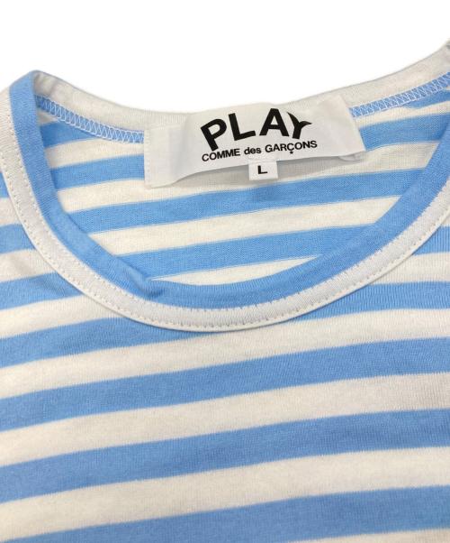 PLAY COMME des GARCONS（プレイコムデギャルソン）PLAY COMME des GARCONS (プレイコムデギャルソン) Striped L/S T-Shirt　プレイコムデギャルソン　AZ-T278　AD2020 ホワイト×ブルー サイズ:Ｌの古着・服飾アイテム