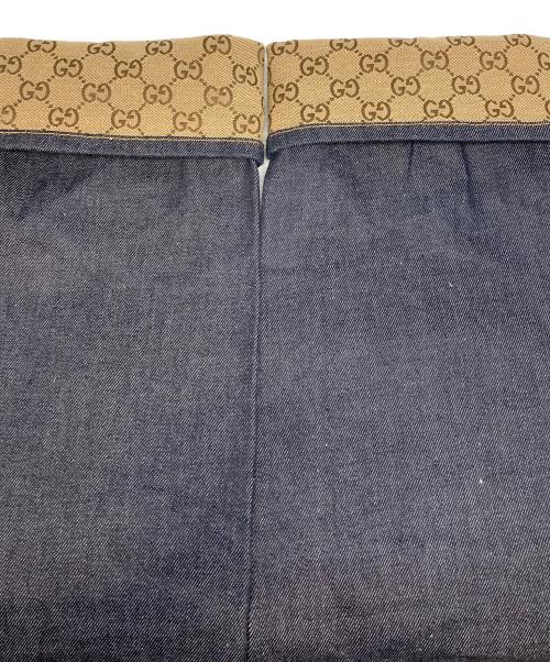 GUCCI（グッチ）GUCCI (グッチ) GG総柄折り返し付きデニムパンツ/700949 XDB1Z インディゴ サイズ:SIZE34の古着・服飾アイテム