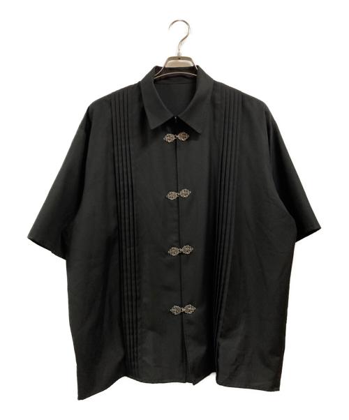 HARE（ハレ）HARE (ハレ) YOSEプリーツメタルボタンシャツ ブラック サイズ:Freeの古着・服飾アイテム