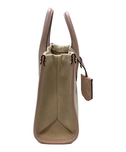 MICHAEL KORS（マイケル・コース）MICHAEL KORS (マイケル・コース) 2WAYバッグ ベージュ×ピンクの古着・服飾アイテム