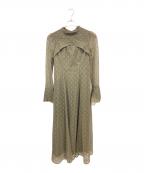 ANDRESDアンドレスド）の古着「バックオープンジオメトリックドレス　アンドレスド　2383-50012-j」｜カーキ