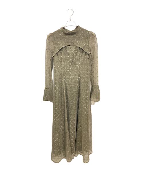 ANDRESD（アンドレスド）andresd (アンドレスド) バックオープンジオメトリックドレス　アンドレスド　2383-50012-j カーキ サイズ:Ｌの古着・服飾アイテム