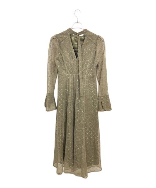 ANDRESD（アンドレスド）andresd (アンドレスド) バックオープンジオメトリックドレス　アンドレスド　2383-50012-j カーキ サイズ:Ｌの古着・服飾アイテム